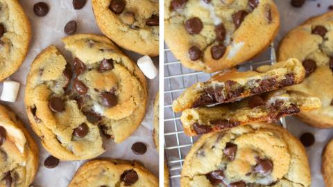 Baking Marshmallow Stuffed Chocolate Chip Cookies | Sweet...