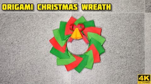 Origami Christmas Wreath | Origami Tutorial | Paper craft...