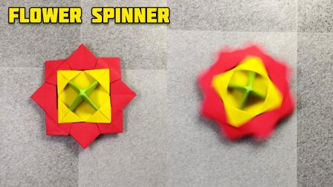 Flower Spinner using Paper | Origami tutorial by Magic Fo...