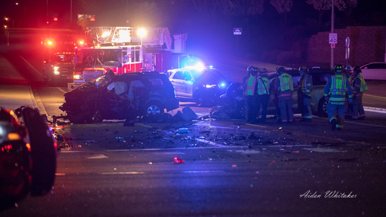 Scene Of Double Fatal Crash At The Intersection Of West Gage Boulevard And North Steptoe Street