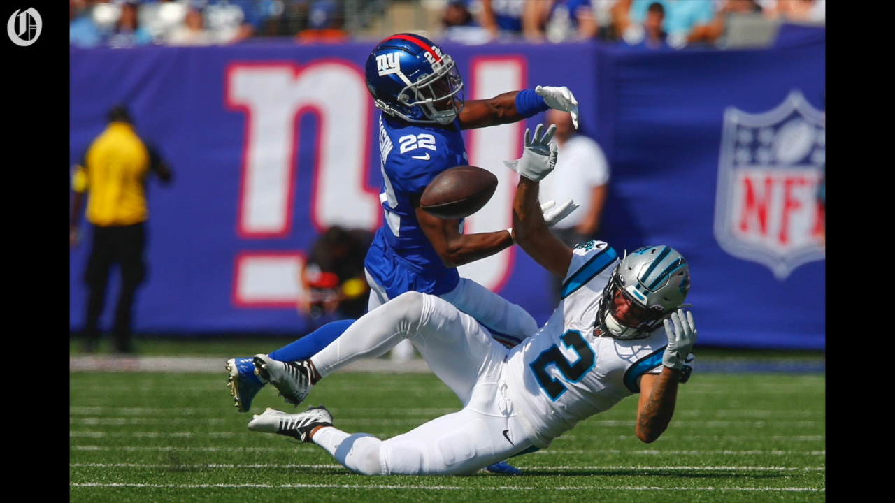 New York Giants wide receiver David Sills (84) runs against the Carolina  Panthers during an NFL football game, Sunday, Oct. 24, 2021, in East  Rutherford, N.J. (AP Photo/Adam Hunger Stock Photo - Alamy