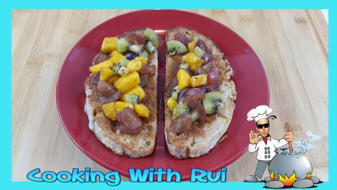 Golden Bread With Fruit, Sugar And Cinnamon