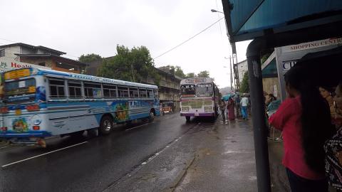 Stranded At Kandy Bus Stop Due To Rain 