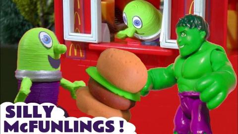 McDonalds Food Story with Avengers Hulk Cars McQueen and ...