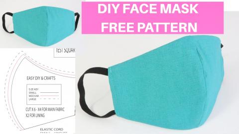 Fabric Face Mask with Filter Pocket // Easy face mask pat...