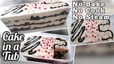 No Bake Chocolate Cake in a Tub _ Pinoy Food _ Taste Buds...