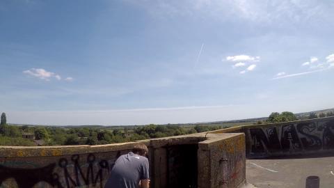 WE FIND THIS TOWER AT ABANDONED ARMY BASE, SO WE CLIMB IT...