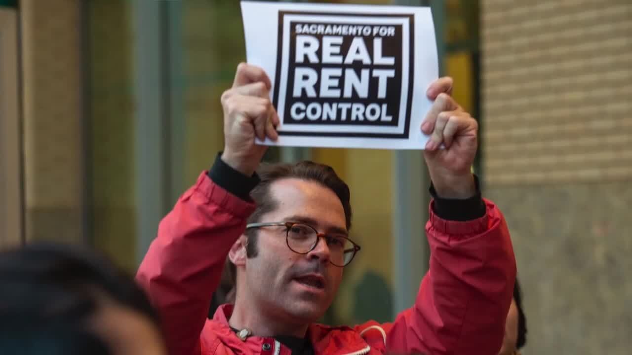 Watch rally outside Sacramento, CA City Hall for rent control