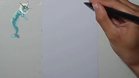 Drawing Pokemon vaporeon