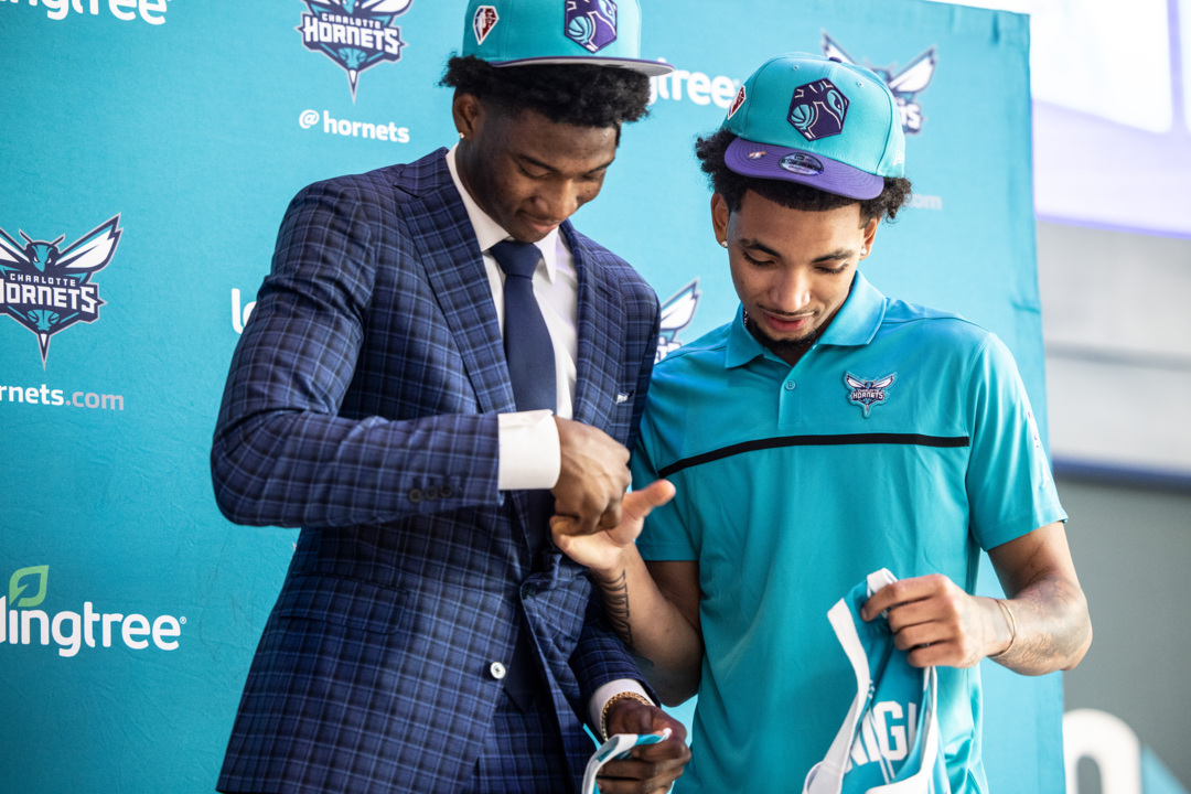 Charlotte GM, Mitch Kupchak, introduces draft picks, Kai Jones