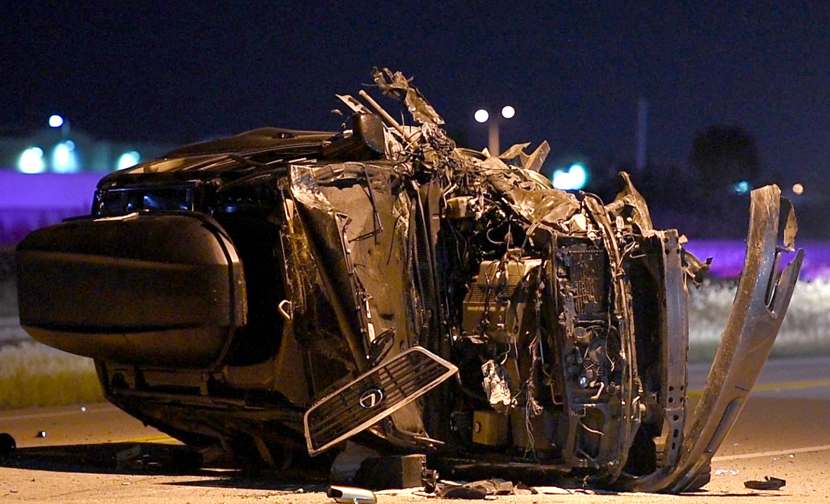 A twovehicle crash in Lenexa sent three people to the hospital on Tuesday night, police said