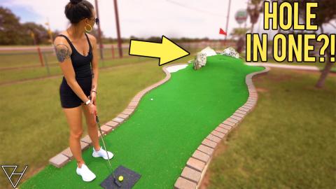 Ridiculously Tough Mini Golf Hole In One Risk Putt! - Par...