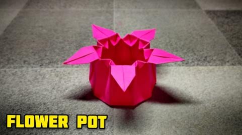 Origami Flower pot | Flower vase | Type 3 | Origami tutor...
