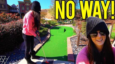She Has Never Gotten A Mini Golf Hole In One Like This! -...
