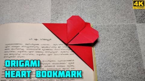 Origami Heart Bookmark | Origami tutorial | Paper craft |...