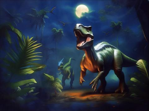 Jurassic Jungle - Dinosaur Sounds & Nature Ambience at Ni...