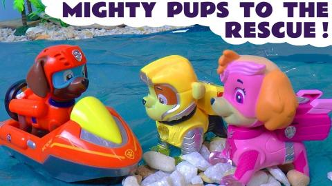 Paw Patrol Mighty Pups Rescue Episode with Mission Paw Zu...