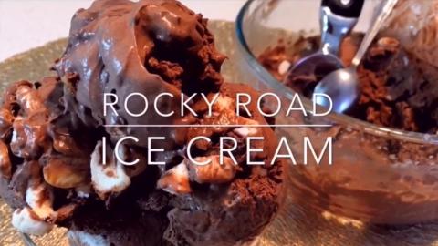 Easy Homemade Rocky Road Ice Cream (No Ice Cream maker)