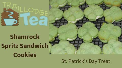 Shamrock Spritz Sandwich Cookies