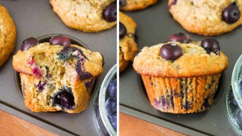 Baking Blueberry Banana Bread Muffins