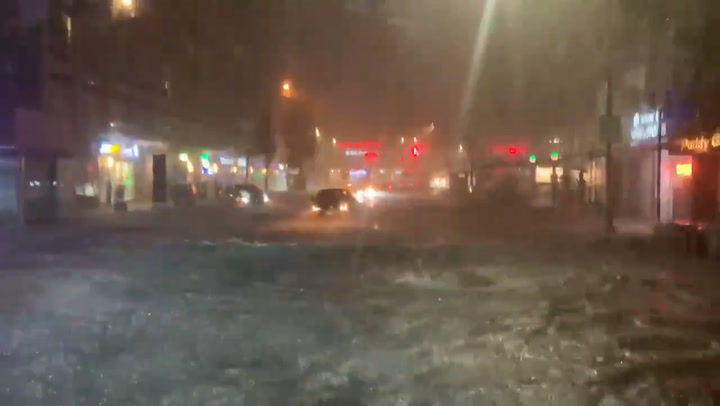 Yankee Stadium floods after torrential rains hit New York City