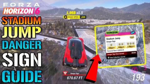 Forza Horizon 6: "Stadium Jump" Danger Sign Guide! How To...