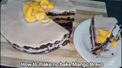 TasteHB103 _ 3-INGREDIENT NO BAKE MANGO BRAVO CAKE RECIPE...