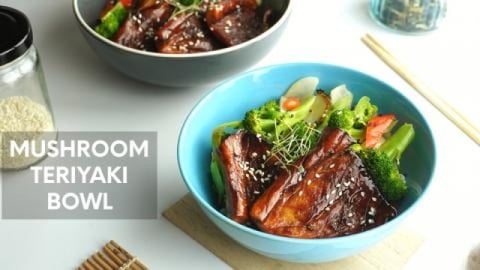 Mushroom Teriyaki Bowl | King Oyster Mushroom Recipe