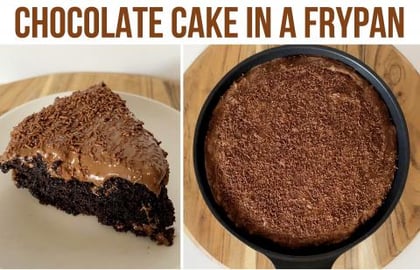 MOIST CHOCOLATE CAKE IN A FRYPAN