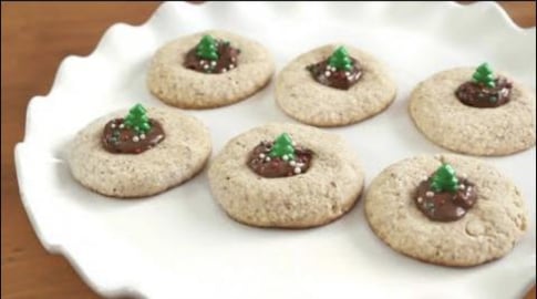 Thumbprint Nutella Christmas Cookies 
