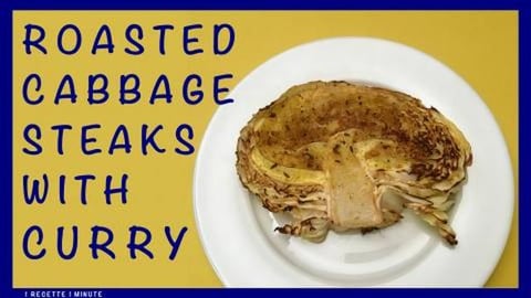 Roasted Cabbage Steaks with Curry & Cumin Seeds / Wedges,...