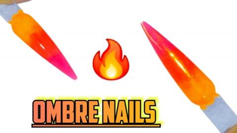 Three Tone Ombre Nails Using Nail Powder, No Polish.