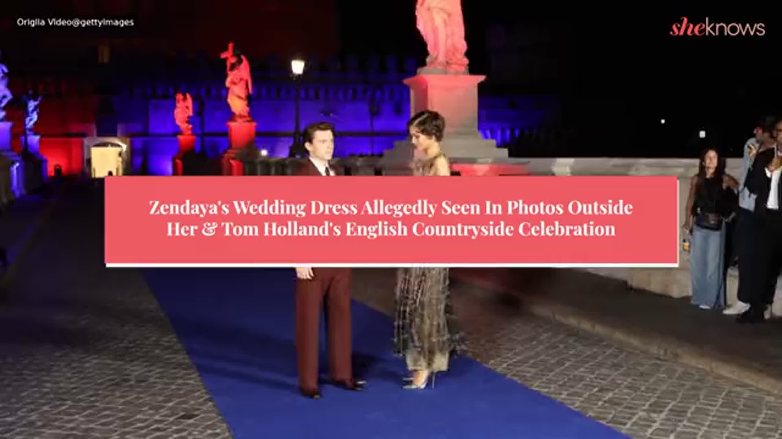 Zendaya’s Wedding Dress Allegedly Seen In Photos Outside Her & Tom Holland’s English Countryside Celebration