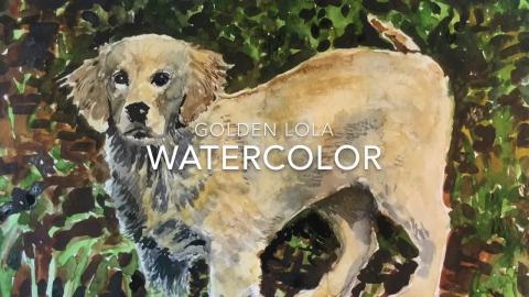 Watercolor Painting Timelapse of Lola in the Garden 