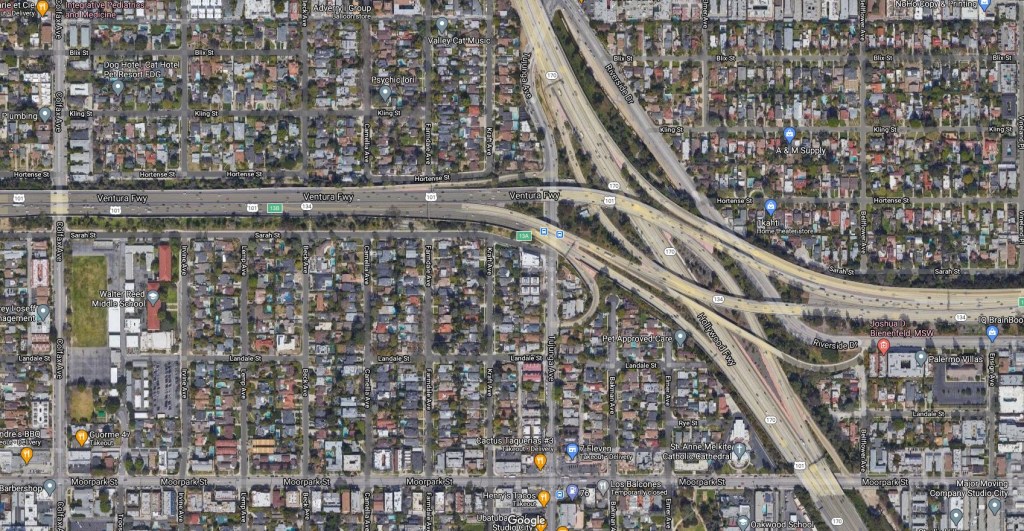 Overturned vehicle on 101-134 transition closes southbound lanes