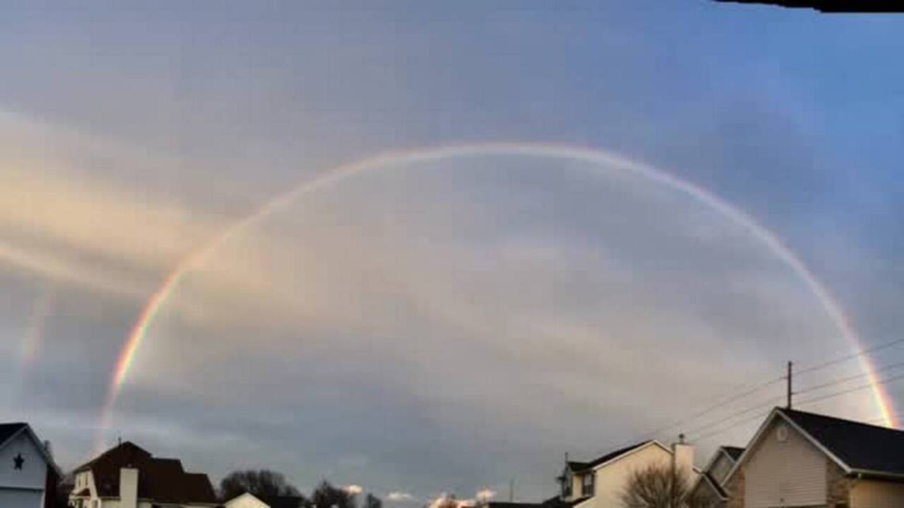 Rainbows appear across Southern Illinois near St Louis MO Belleville