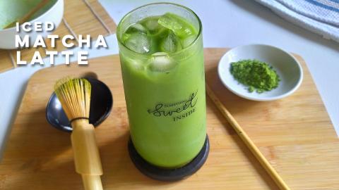 Iced Matcha Latte at Home | How to make Non-Dairy Iced Ma...