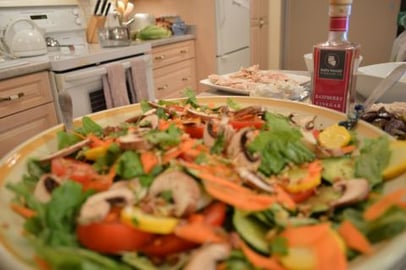 How to Make Romaine Salad with Turkey Breast, Blue Potato...