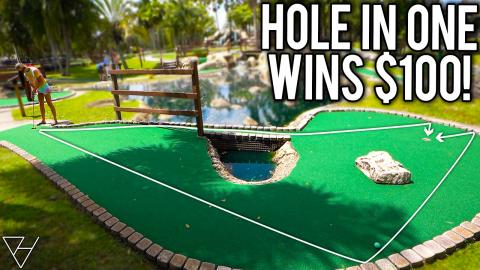Most Mini Golf Hole In Ones Wins $100! - Part 1