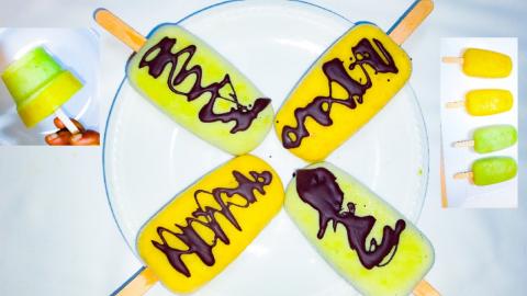 Avocado And Banana Popsicles. No Whip Cream. Healthy Home...