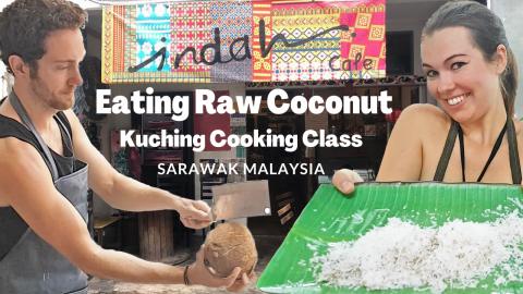 How to Prepare Raw Coconut - Indah House Kuching Cooking ...