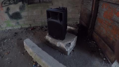 COMPLETELY BATTERY POWERED PA! SOUND TEST IN ABANDONED BU...