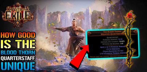 Path Of Exile 2: "Blood Thorn" Wrapped Quarterstaff! How ...