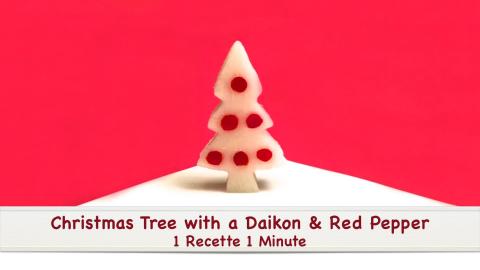 How to Make a Christmas Tree with Daikon and Pepper / Fun...