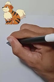 Drawing Pokemon GROWLITHE