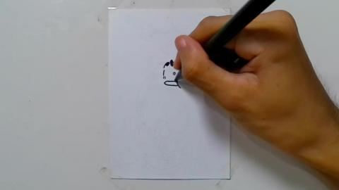 Drawing cute little fat chef zombie graffiti