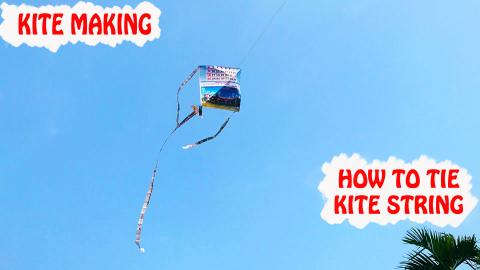 KITE MAKING | How to tie a KITE STRING | Origami tutorial...
