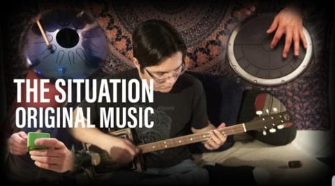 The Situation - Cigar Box Guitar with Tongue Drum