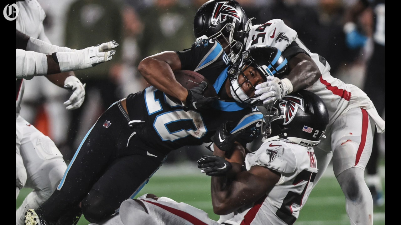 LOOK: Baker Mayfield headbutts Panthers teammates without a helmet after  win over Falcons 