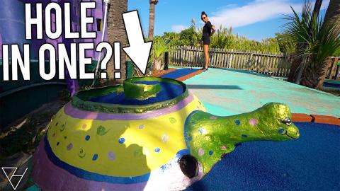 She Got A Mini Golf Hole In One at One of the Best Mini G...